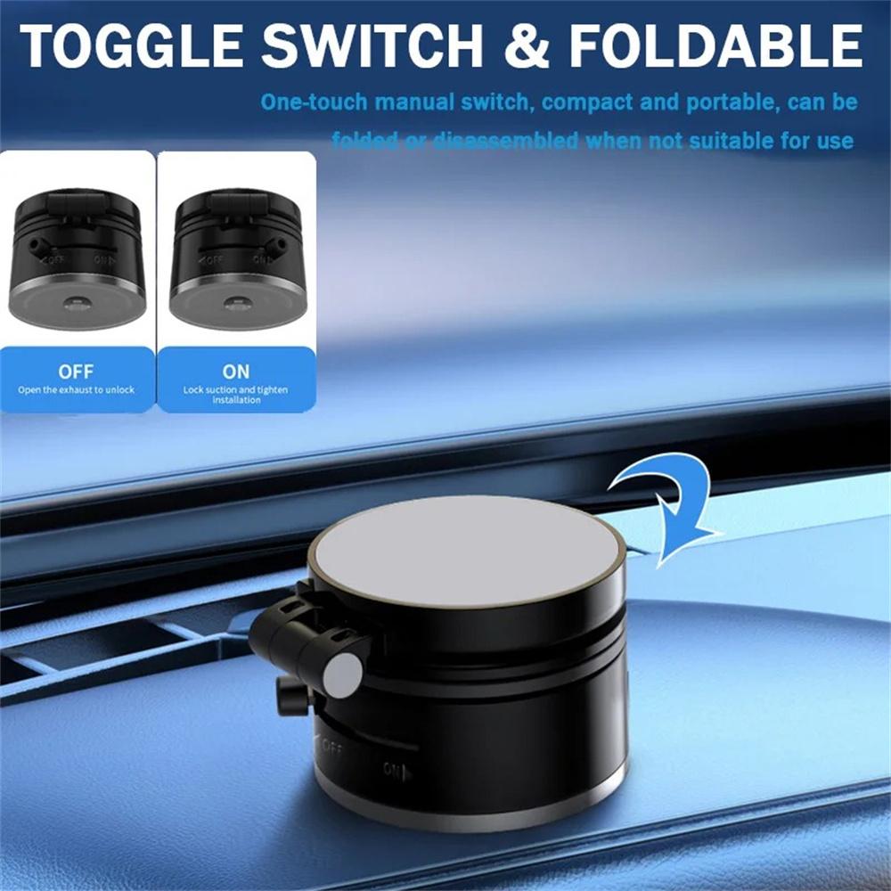 Double-Sided Magnetic Car Phone Holder 360° Rotatable Vacuum Suction Cup Mount for iPhone 16-12 Pro Max Samsung Xiaomi