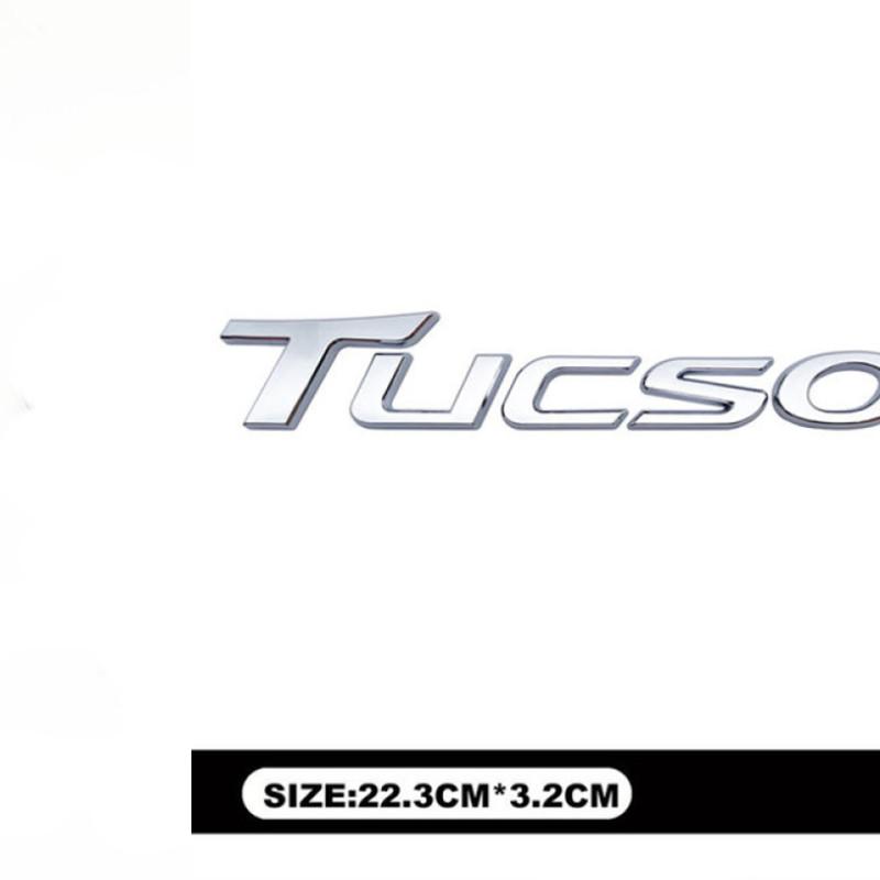 

Автомобильный хвост, эмблема, значок, наклейки на переднюю крышку двигателя, шрифт, логотип, наклейки для TUCSON 22.3cm серебряный