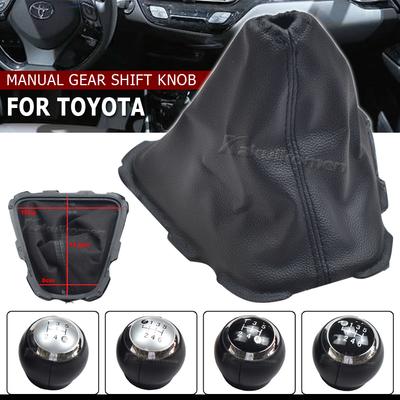 Manual 5/6 Speed Gear Shift Knob Lever Shifter Stick Handball PU Leather Cover For Toyota Auris 2007 2008 2009 2010 2011-2013