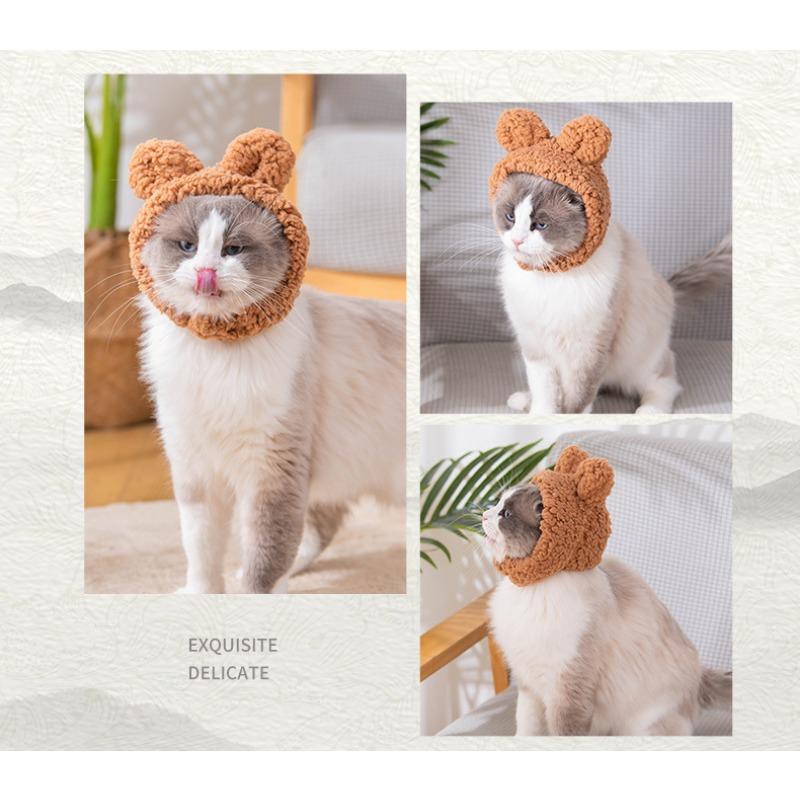 Plush Cat Ear Headband Hat For Small Dogs Birthday Party Decoration