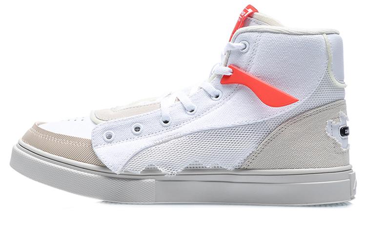 Li Ning CF Высокие кеды для скейтборда Женские Серые Белые AGCR078-2 38