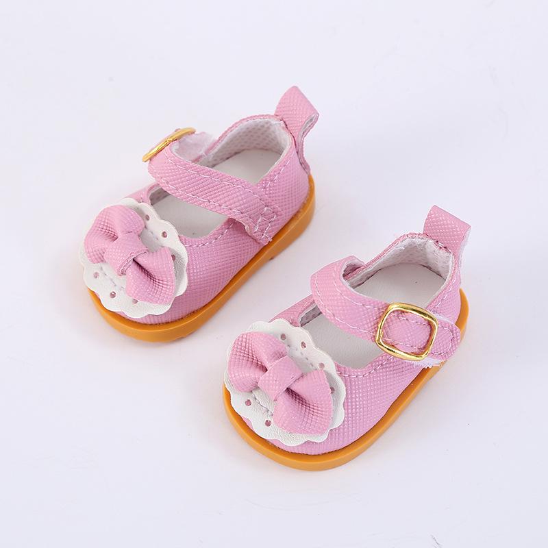 20cm Cotton Doll Bow Princess Shoes - Star Pattern Leather Dress-up Accessories