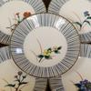 Waza no Kura Plate Set: Stylish Kutani Ware Medium Plates (5-Piece Set) with Five Flowers Design. High-Quality Japanese Dinnerware. Made in Japan. A P