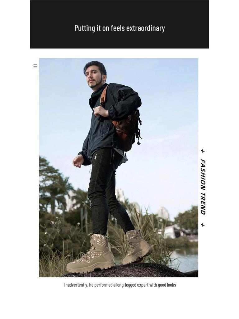 Men's Plus Size Durable Combat and Hiking Boots for Special Forces