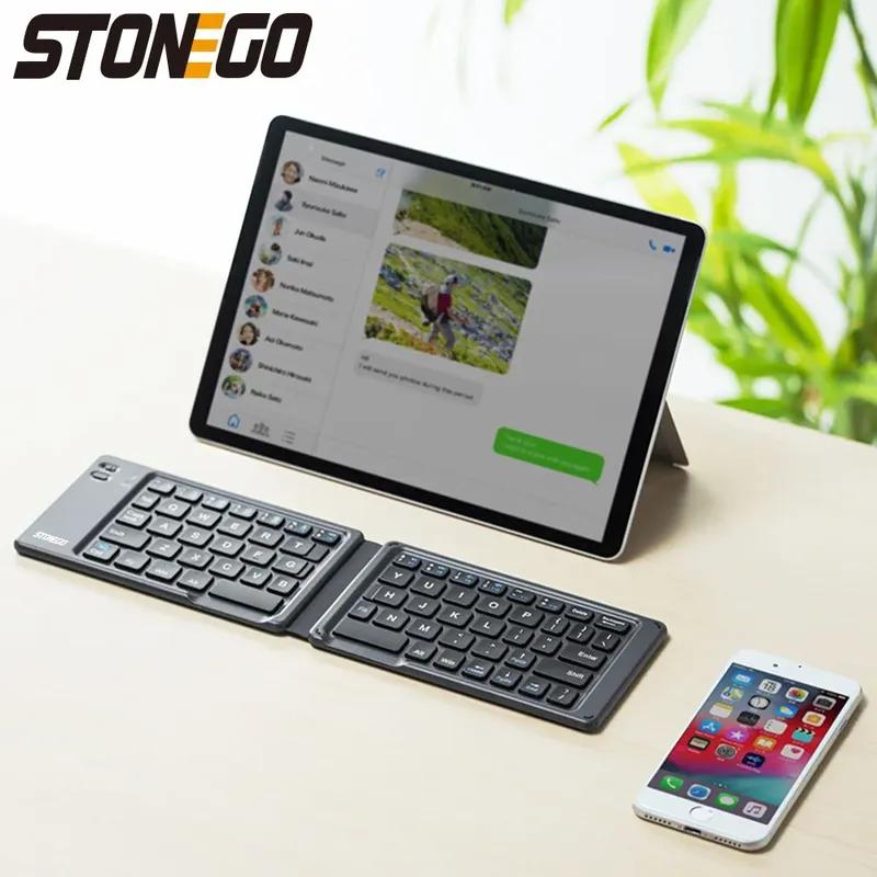 Foldable Bluetooth Keyboard Portable Wireless Rechargeable Ultra Slim Silent Key Board for Phone Accessories
