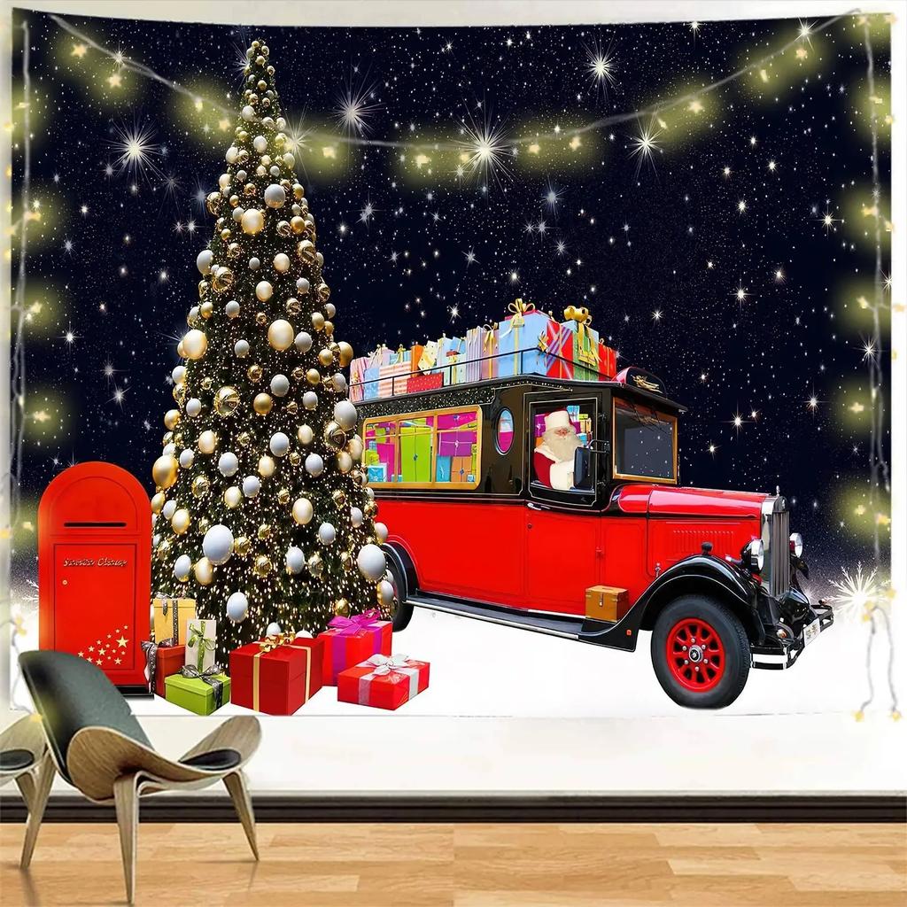 Christmas Cute Cat Tapestry Living Room Sofa Home Decor Christmas Gift