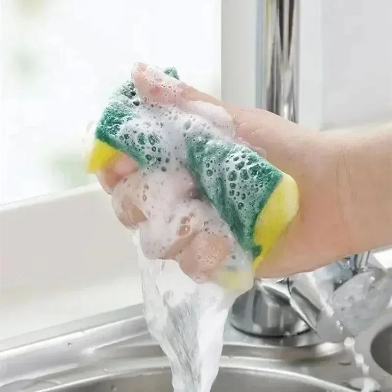 Highly Absorbent Double-sided Magic Pot Rust Sponge Brush Kitchen Cleaning Tool