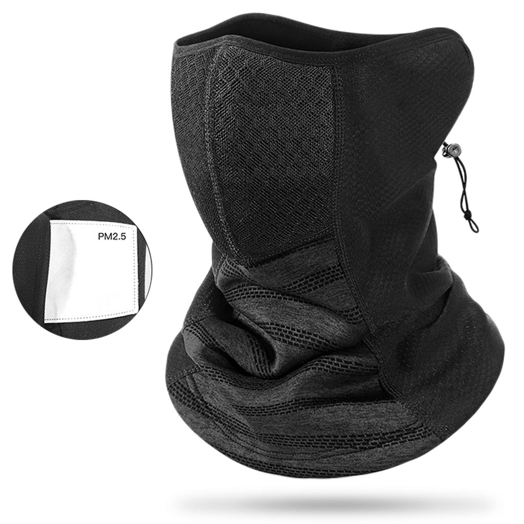 Winter Neck Warmer with 1pcs Active Carbon Filter Men Women Windproof Face Cover Warm Fleece Neck Gaiter for Skiing