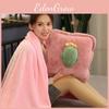 Pattern 3in1 Fruit Pillow Blanket Carrot Cactus Pineapple Plush Toy Decoration