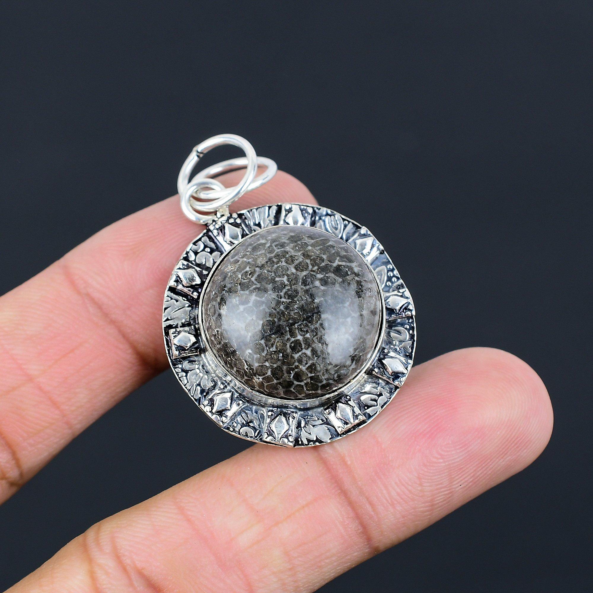 Friendship Day Sale 925 Sterling Silver Natural Stingray Coral Pendant Jewelry