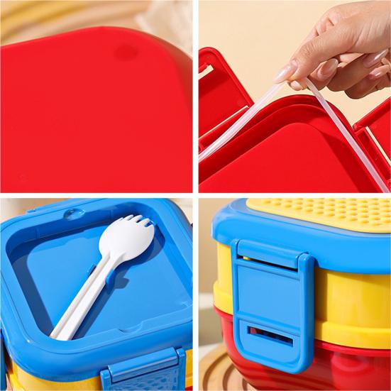 Dospělý Bento Box se dvěma stohovatelnými nepropustnými přihrádkami Bez BPA Nádoba na uchovávání potravin Obědový box Bezpečné pro mikrovlnnou troubu a myčku nádobí Nádoba na přípravu jídel