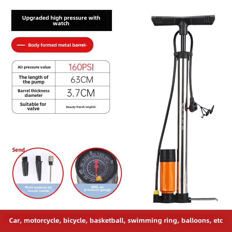 Pompă Manuală Multifuncțională de Înaltă Presiune pentru Biciclete, Vehicule Electrice, Motociclete, Mașini și Mingi de Baschet
