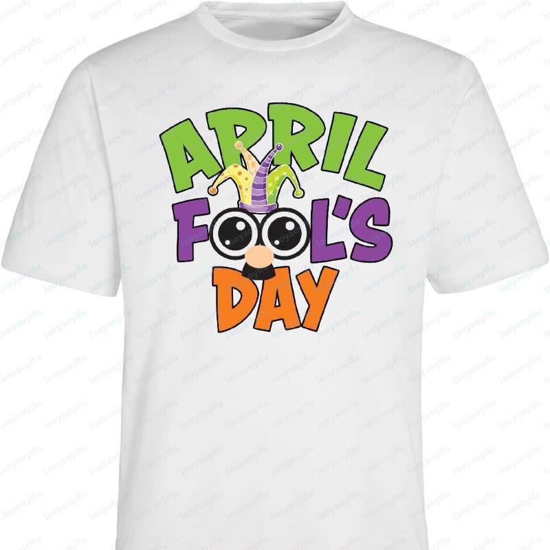 Inktastic April Fools Day with Funny Face Replacing O Adult PerforUnisexce TShirt Oversized Tshirt Harajuku Women Clothing Y2k Top