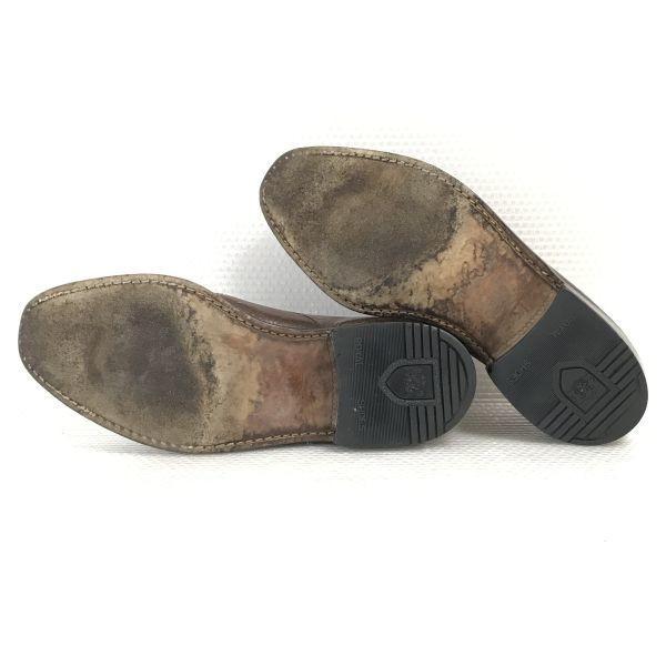 70s-80s old logo Vintage VAN BOMMEL Goodyear welt leather plain toe 5.5 24.5 brown dress shoes(USED)