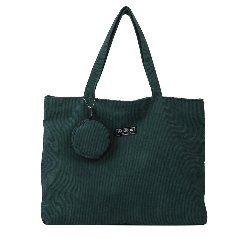 Nowa modna sztruksowa literacka i prosta torba typu tote o dużej pojemności, casualowa, retro, wszechstronna, damska torba na ramię