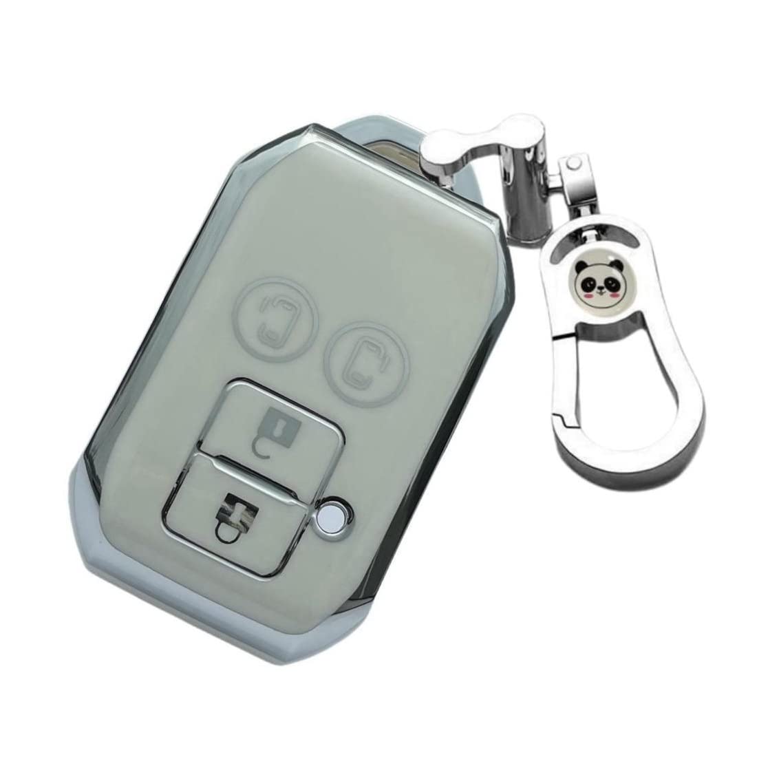 [ZANEKO] Hustler Key Case Compatible with Suzuki New Model Spacia ZA-jskTPU-LM4- SilverWhite белый