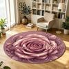 Floral Flowers (201) Theme Circular Crystal Velvet Carpet Customized Name & Text Round Soft Floor Rug For Living Room Bedroom Decor