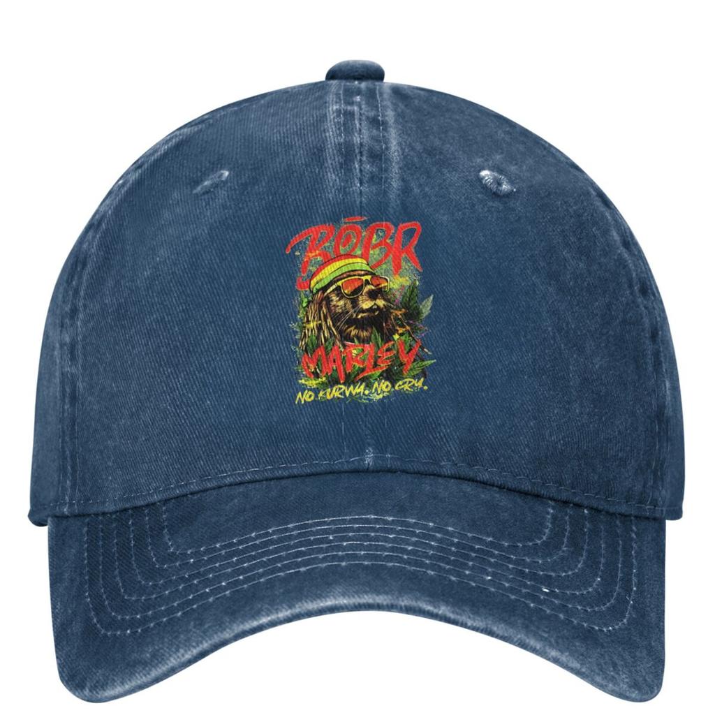 Bobr Marley No Kurwa No Cry Kurwa Bober Beaver Boberek Baseball Cap Street Hip Hop Hats Unisex Hippie Sun-Proof Baseball Caps