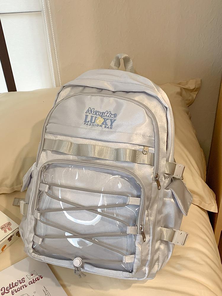 The Korean Version of the Schoolbag Ins Is Fresh, the Girl's Back Is Versatile, Cute, Transparent, and In Pain