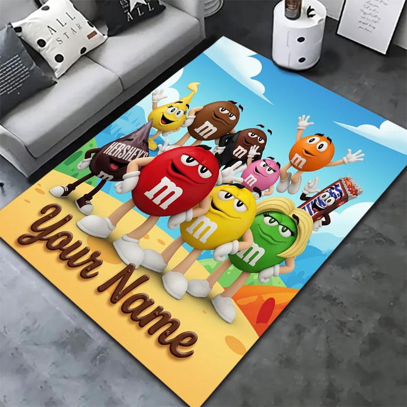 M&M's Custom Name Carpet Rug for Living Room Bedroom Home Sofa Decoration,Kids play Non-slip Floor Mat
