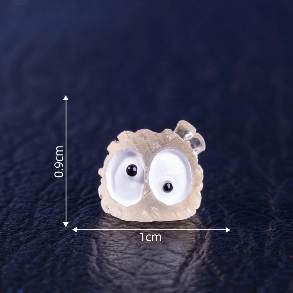 Miniatures Halloween Luminous Black Briquettes Elfs Mini Dust Ball Figure Miniature Figurines Fairy Garden Ornaments Home Decor