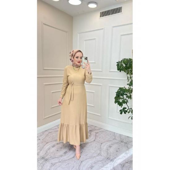 Rochie hijab cu curea detaliată cu fustă de damă