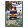 Metal Plaque Key West Southernmost Point Florida Poster Tin Sign Home Beach Club Club House Wall Decoration Retro Metal Plate