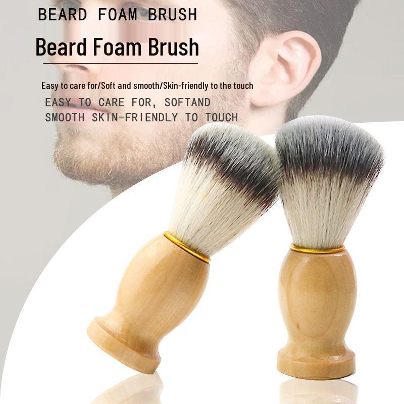 Men's Boar Bristle Beard & Shaving Brush - Solid Wood Grooming Broom