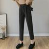 2022 Autumn Winter Korean Stytle Streetwear Vintage High Waist Casual Solid Color HaremWoolen Trousers Wool Straight Pants Women