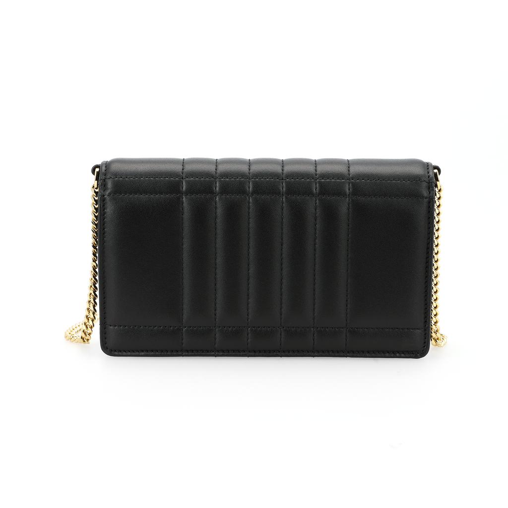 Burberry Lola Bag With Metal Logo Magnetic Closure Chain Quilted Lambskin Leather Shoulder Crossbody Bag Women Bags Black 80661761