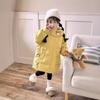 Winter Girls Jacket Long Style Thick Warm Cartoon Bear Fashion Hooded Coat for 2-7 Years Kids Children Outerwear Clothing