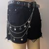 Hip Hop Punk Belt Chain Pentagram Pendant Waist Belts Ins Korea Fashion Personality Multi-layer Metal Chain Menwomen Pants Chain