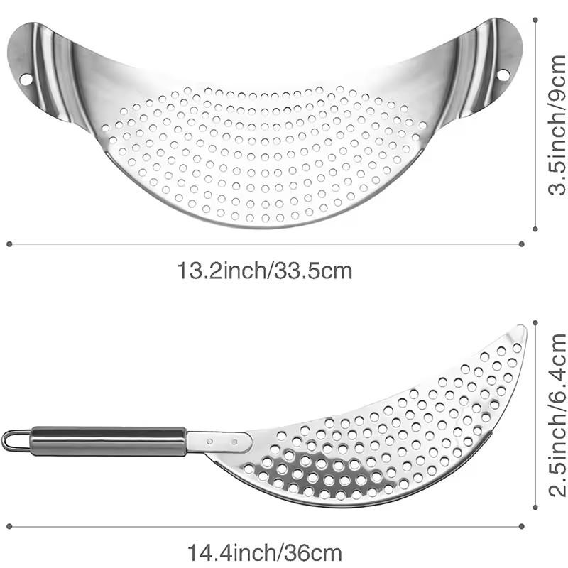Stainless Steel Pot Strainer With Handle Kitchen Pasta Strainer Colander Insert Drainer For Different Pot Pan Vegetable Drainer