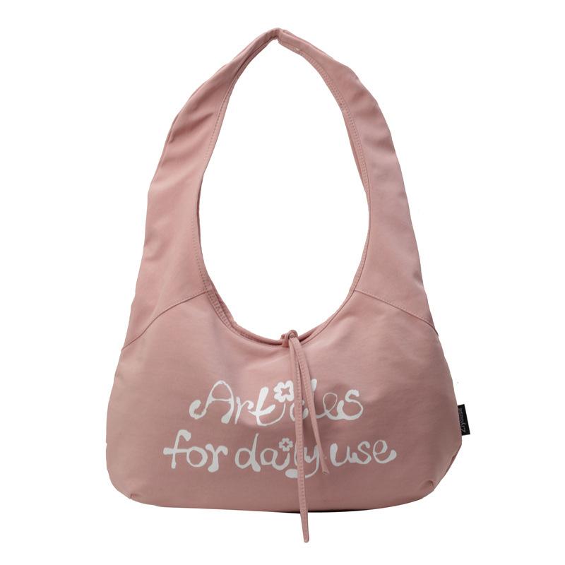 

Студенческая сумка для подмышек, большая вместительная пригородная сумка, женская большая сумка, сумка на одно плечо розовый