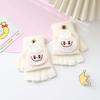 Children's Princess-style Flip Cartoon Gloves, Winter Plush Five-fingered Warm Gloves