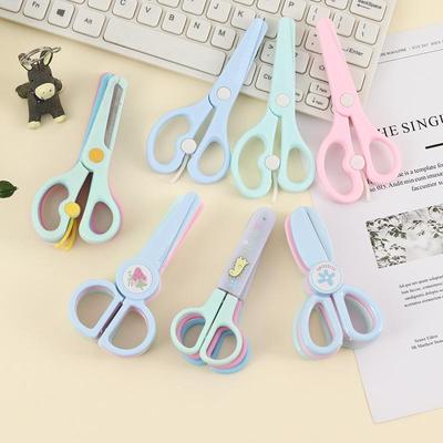 Lidemei Stainless Steel Children's Safety Scissors - Macaron Color for Students and Art Projects