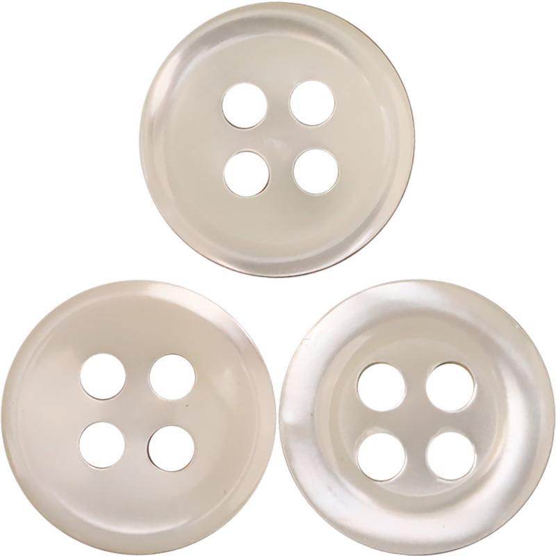 4 Holes Polished Freshwater River Shell Buttons Small Round Thin Edge Durable for Shirts Blouses Handmade Apparel Making