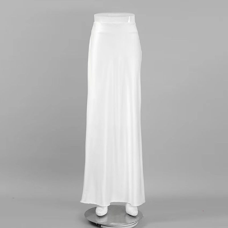 

Fashion Summer Casual Elegant Fancy High Waist Slit Skirt Split High Waisted Skirt White L