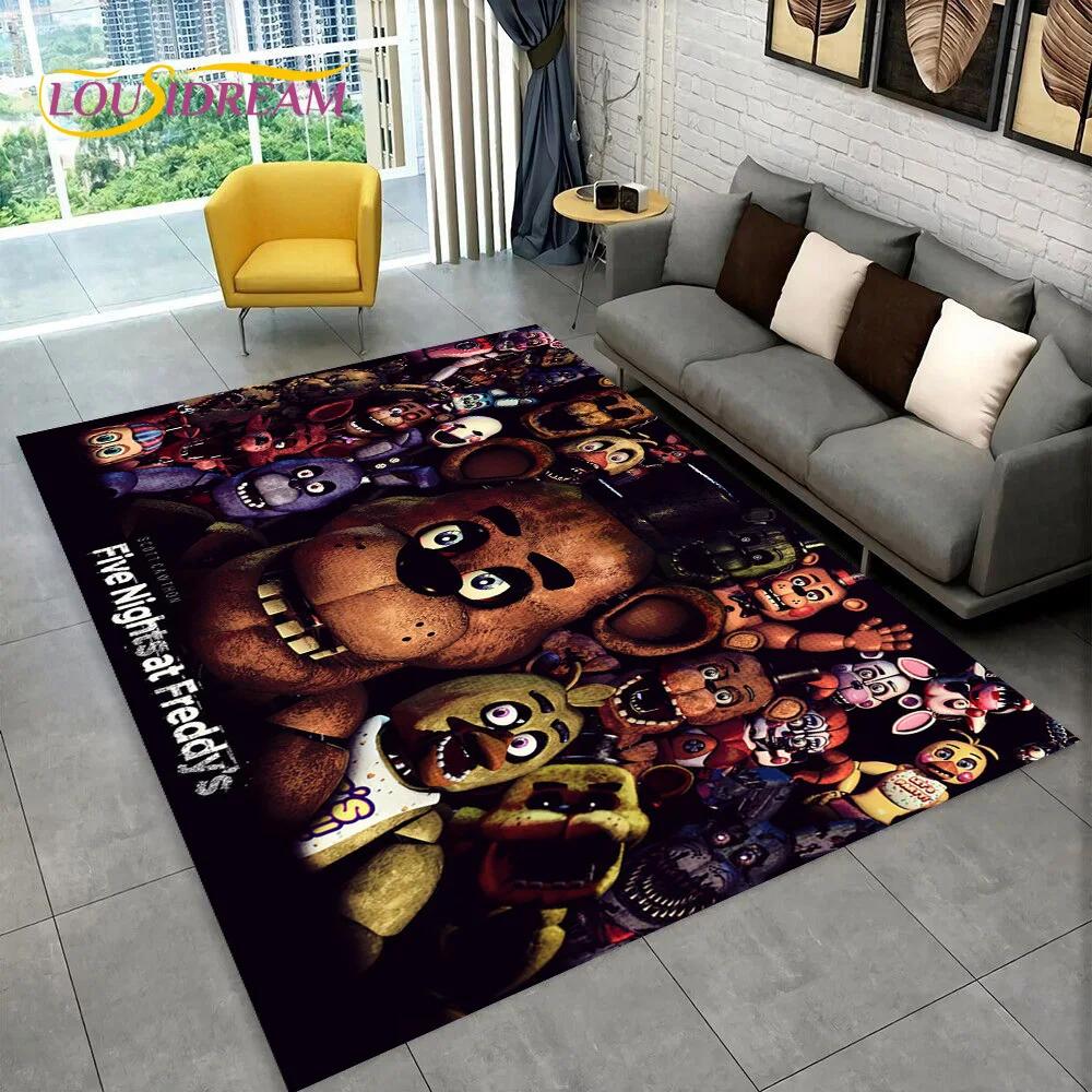 Horror Game FNAF Freddy Film Teppich Teppich für Zuhause Wohnzimmer Schlafzimmer Sofa Fußmatte Dekoration, Kinder Spielzimmer Teppich Rutschfeste Bodenmatte