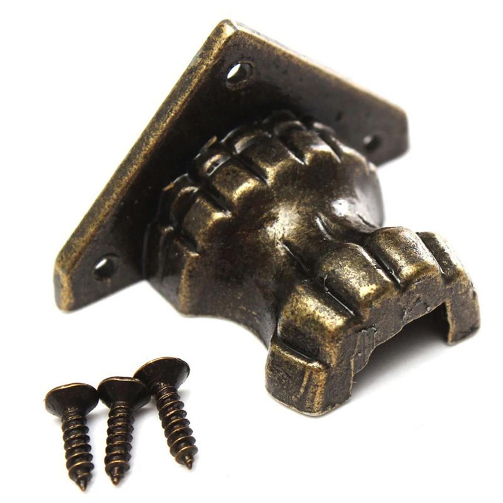 PCS Antique Wooden Box Cabinet Alloy Corner Protector Four Sided Foot Support