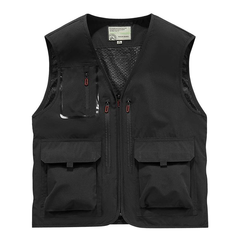 Summer Men Many Pocket Thin Tool Outdoor Casual Vest Men Camping Fishing Breathable Loose Sleeveless Vest Male Waistcoat
