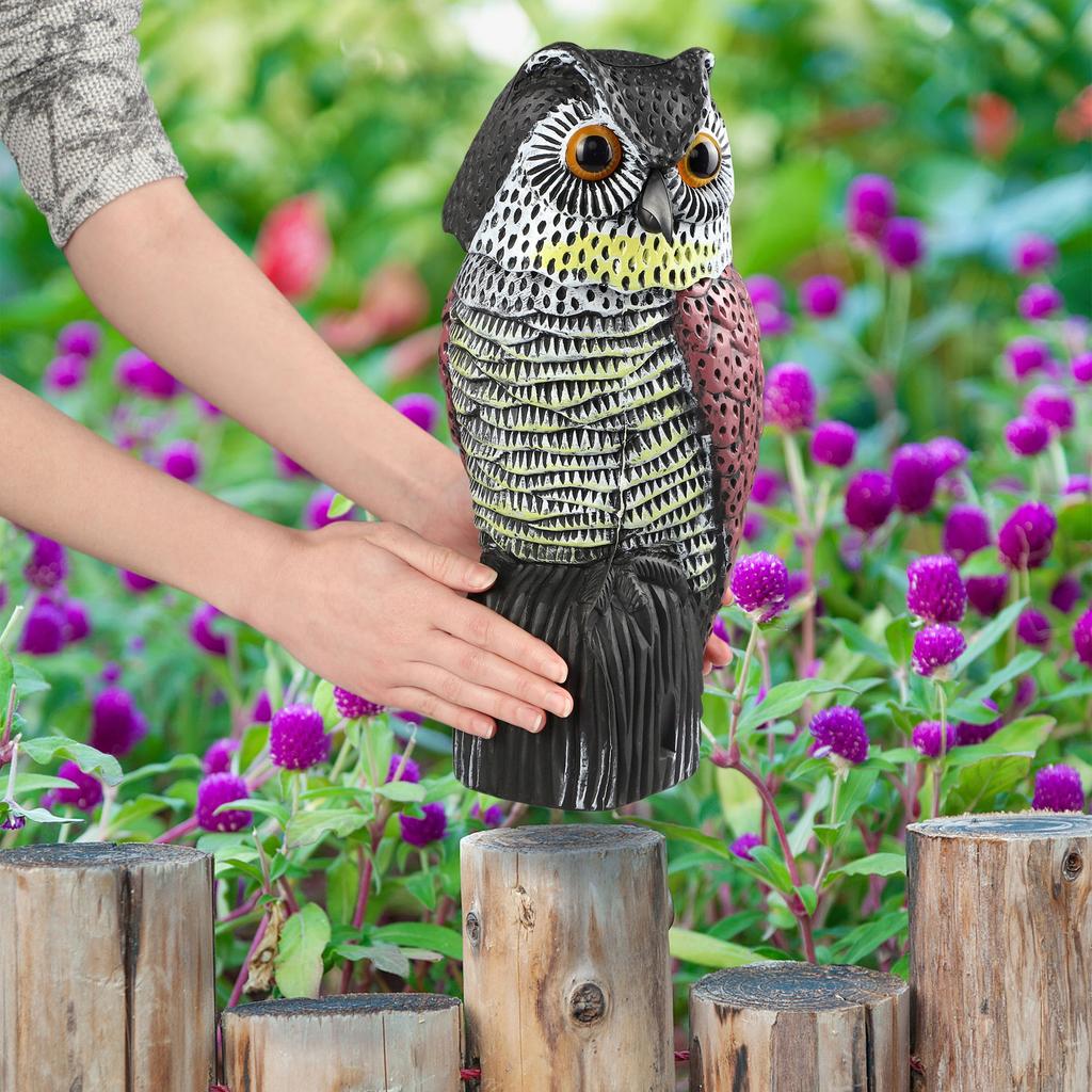 KADAX Vogelabwehr Tauben Stare Auf Vögel Eule Beweglicher Kopf Für Garten