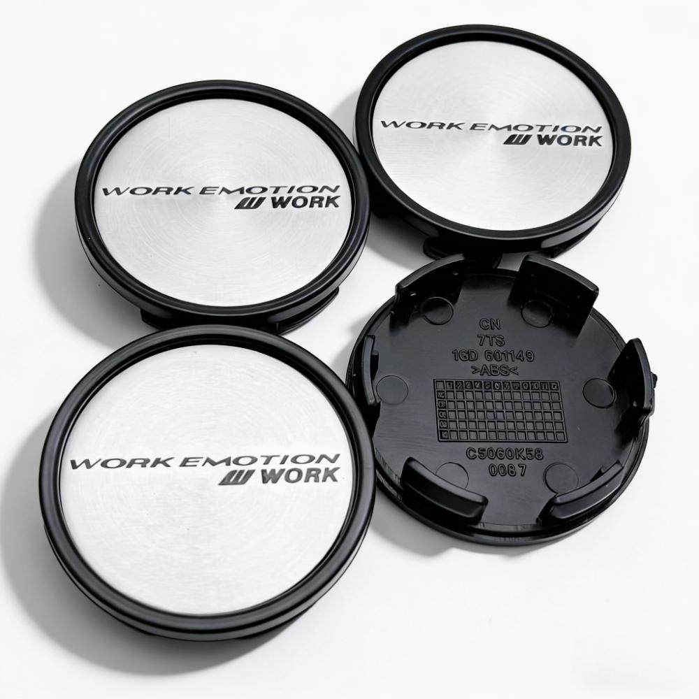4 τεμάχια 58mm 53mm Καλύμματα Κέντρου Τροχών Αυτοκινήτου Με Λογότυπο W Work Emotion Σήμα Καλύμματα Κέντρου Τροχού Κάλυμμα Σκόνης Κέντρου Ζάντας Αξεσουάρ Κέντρου Τροχού