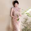 Pink Sleeveless National Style New Chinese Suzhou Long Cheongsam Improved Young 1011 New Women's High-end Summer