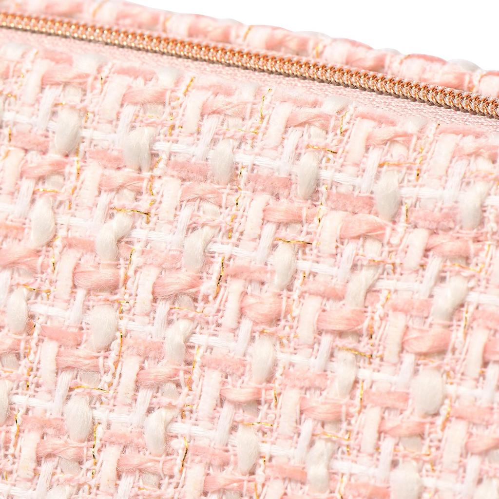 Francfranc Tweed Wire Pouch Pink
