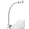 Clamp Light USB Warm Cold Color Temperature 360 Degrees Adjustable Gooseneck Light (Silver)