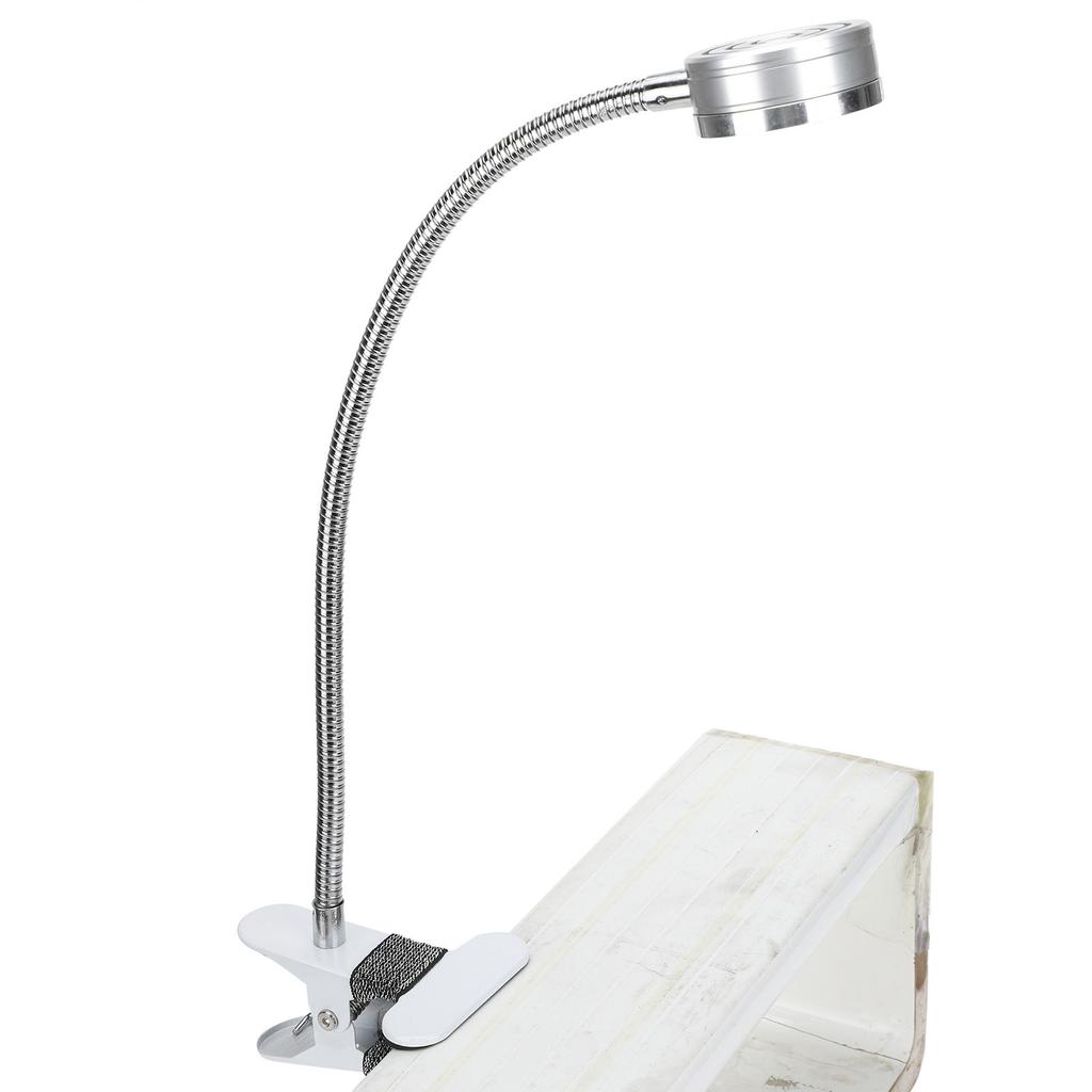 Clamp Light USB Warm Cold Color Temperature 360 Degrees Adjustable Gooseneck Light (Silver)