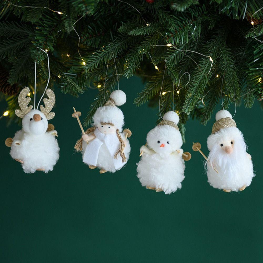 Girls Christmas Plush Snowman Pendant Elk Christmas Tree Pendant  Home Decoration
