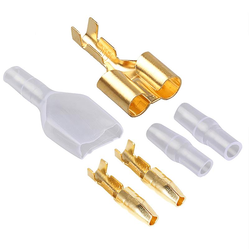 60Pcs Car Electrical Wire Connector Diameter 4Mm Female Male And Case Cold Press Terminal 1In2Out Bullet Crimp Terminal