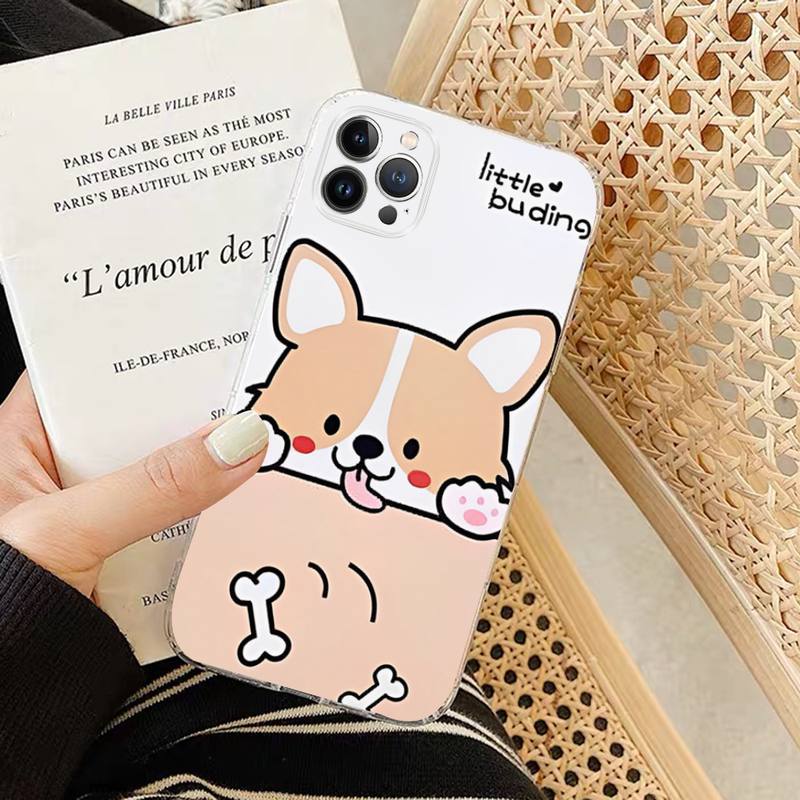 Cartoon Dog Corgi Phone Case Silicone Soft for iphone 14 13 12 11 Pro Mini XS MAX 8 7 6 Plus X XS XR Cover